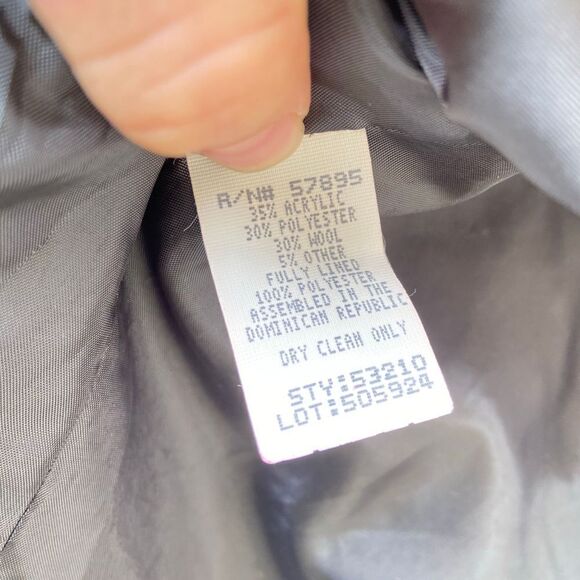 Vintage "Requirements Petites" Poly Wool Blend Plaid Blazer SZ M - Picture 8 of 8